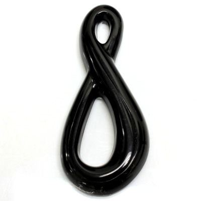 Plastic Opaque Color Smooth Figure Eight Link 58x25MM JET