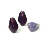 Czech Pressed Glass Bead - Faceted Pear 15x10MM OPAL AMETHYST