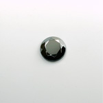 Glass Glat Back Rose Cut Stone - Round 09MM HEMATITE