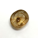 Plastic Bead - Bronze Lined Veggie Color Smooth Abstract 25x22MM MATTE OLIVE
