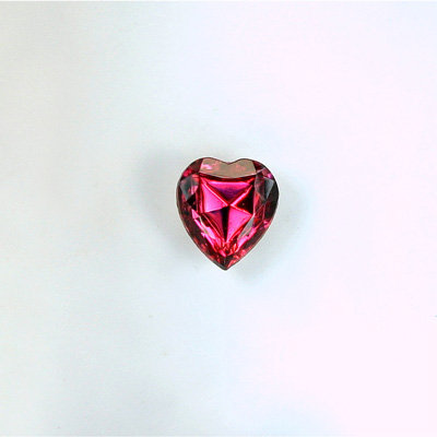 Glass Point Back Foiled Tin Table Cut (TTC) Stone - Heart 06x5MM ROSE