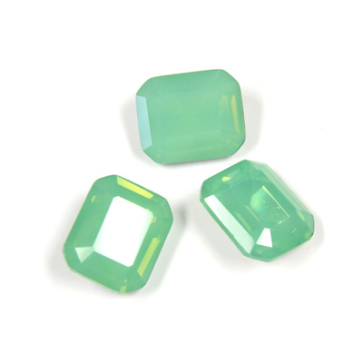 Cut Crystal Point Back Fancy Stone Foiled - Cushion Octagon 12x10MM OPAL GREEN