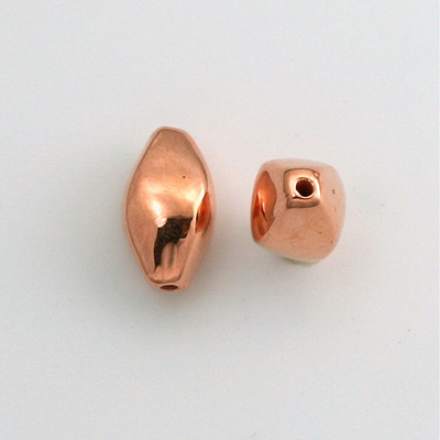 Metalized Plastic Bead - Twisted Four-Sided 15x8MM COPPER