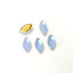 Glass Medium Dome Foiled Cabochon - Navette 10x5MM OPAL BLUE