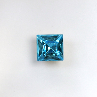 Glass Point Back Foiled Tin Table Cut (TTC) Stone - Square 06x6MM AQUA