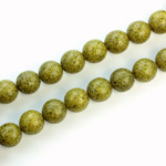 Czech Pressed Glass Bead - Smooth Round 08MM VOLCANIC COATED LT GREEN