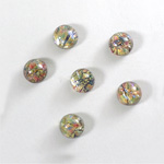 Glass Medium Dome Lampwork Cabochon - Round 07MM RED MULTI OPAL (02421)