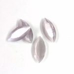 Fiber-Optic Flat Back Stone with Faceted Top and Table - Navette 15x7MM CAT'S EYE LT GREY