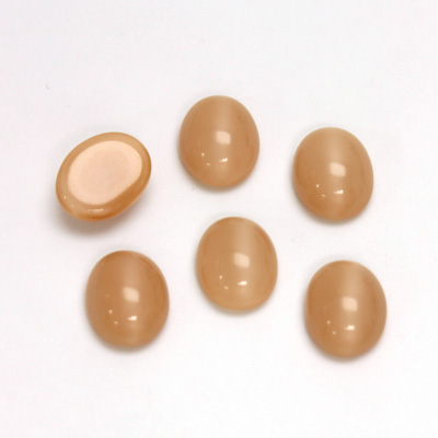 Glass Medium Dome Cabochon - Oval 10x8MM MOONSTONE BEIGE