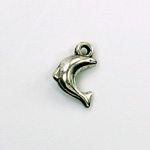 Metalized Plastic Pendant- Dolphin 17x13MM ANT SILVER