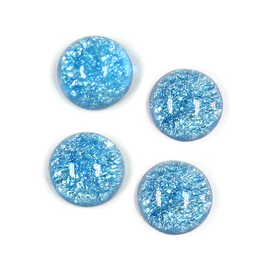 Glass Medium Dome Lampwork Cabochon - Round 13MM AQUA OPAL (05143)