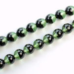Czech Pressed Glass Bead - Smooth 2-Color Round 08MM DYED TURMALINE BLACK