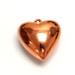 Metalized Plastic Pendant- Smooth Heart 28MM COPPER