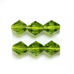 Czech Glass Fire Polished Bead - Bicone 10MM OLIVINE