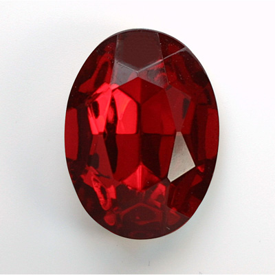 Glass Point Back Foiled Tin Table Cut (TTC) Stone - Oval 30x22MM RUBY