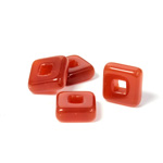 Czech Pressed Glass Rings and Connectors - Square 12x12MM CORNELIAN