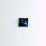 Glass Flat Back Rauten Rose Stone - Square 08x8MM IRIS BLUE Coated