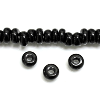 Plastic Bead - Opaque Tire 08MM JET
