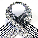 Rhinestone Banding with MC Chaton 2 Row with Net One Edge - Round 19SS CRYSTAL-BLACK-SILVER