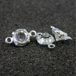 Preciosa MAXIMA Pure Unfoiled Chaton in Metal Setting with 2 Loops 24SS CRYSTAL-SILVER