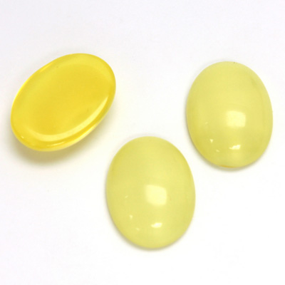 Glass Medium Dome Cabochon - Oval 18x13MM MOONSTONE YELLOW