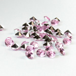 Plastic Point Back Foiled Chaton - Round 3MM ROSE