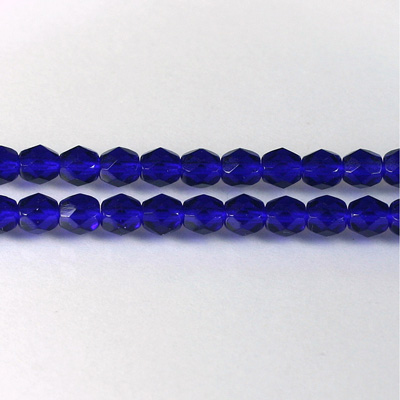 Czech Glass Fire Polish Bead - Round 05MM COBALT