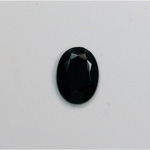 Glass Flat Back Rose Cut Faceted Opaque Stone - Oval 14x10MM JET