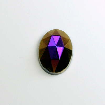 Glass Flat Back Rauten Rose - Oval 25x18MM IRIS RED