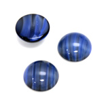 Glass Medium Dome Cabochon - Round 15MM TIGEREYE BLUE