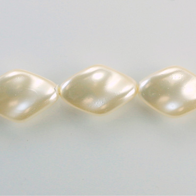 Czech Glass Pearl Bead - Twisted Baroque 19x13MM WHITE 70401