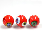Glass Lampwork Bead - Smooth Round 12MM VENETIAN RED