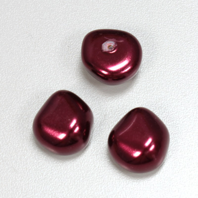 Glass Cabochon Baroque Top Pearl - Potato 18x16MM GARNET