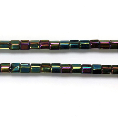 Czech Glass Fire Polished Bead - Atlas 04x4MM IRIS GREEN