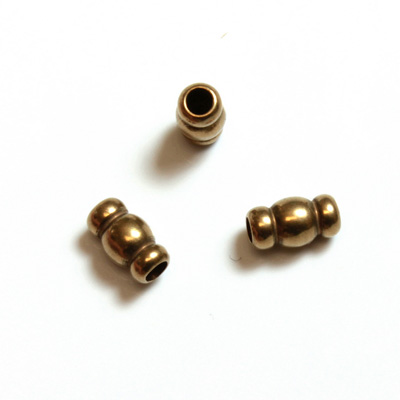 Brass Machine Made Bead - Fancy Tube 06x4MM RAW BRASS