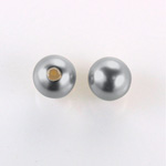 Czech Glass Pearl 1-Hole Ball - 14MM DARK GREY 70445