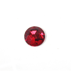 Glass Flat Back Foiled Rauten Rose - Round 09MM RUBY