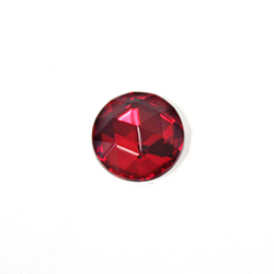 Glass Flat Back Foiled Rauten Rose - Round 11MM RUBY