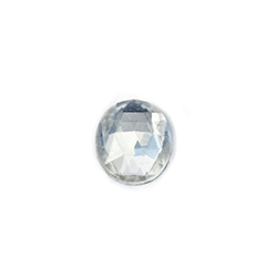 Glass Flat Back Foiled Rauten Rose - Oval 12x10MM CRYSTAL