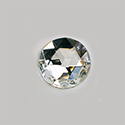 Glass Flat Back Foiled Rauten Rose - Round 15MM CRYSTAL