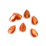 Fiber-Optic Flat Back Stone with Faceted Top and Table - Pear 10x6MM CAT'S EYE COPPER
