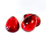 Plastic Flat Back Foiled Cabochon - Pear 18x13MM RUBY