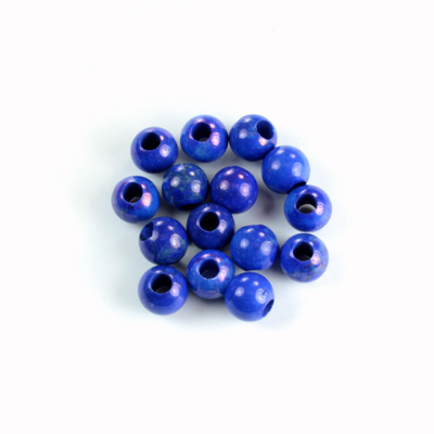 Gemstone Bead - Smooth Round 2.5MM Diameter Hole 06MM HOWLITE DYED LAPIS