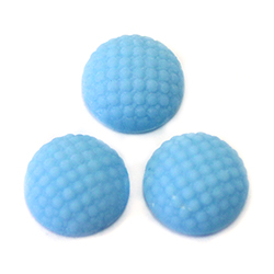 Japanese Glass Medium Dome Dappled Top Opaque Cabochon - 11MM AQUA