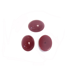 Japanese Glass Medium Dome Opaque Cabochon - Oval 10x8MM BURGUNDY