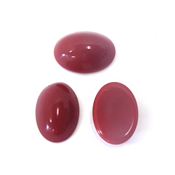 Japanese Glass Medium Dome Opaque Cabochon - Oval 14x10MM BURGUNDY