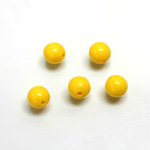 Plastic Bead - Opaque Color Smooth Round 08MM BRIGHT YELLOW