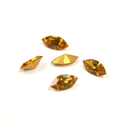 Preciosa Crystal Point Back Fancy Stone - Navette 06x3MM TOPAZ