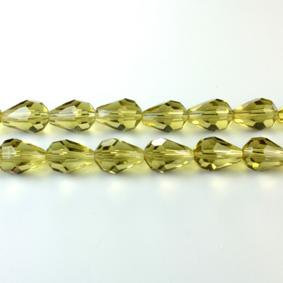 Chinese Cut Crystal Bead - Pear 09x5MM OLIVINE