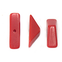 Japanese Glass Opaque Triangle Top Stone - Rectangle Base 16x5MM RED (opaque)